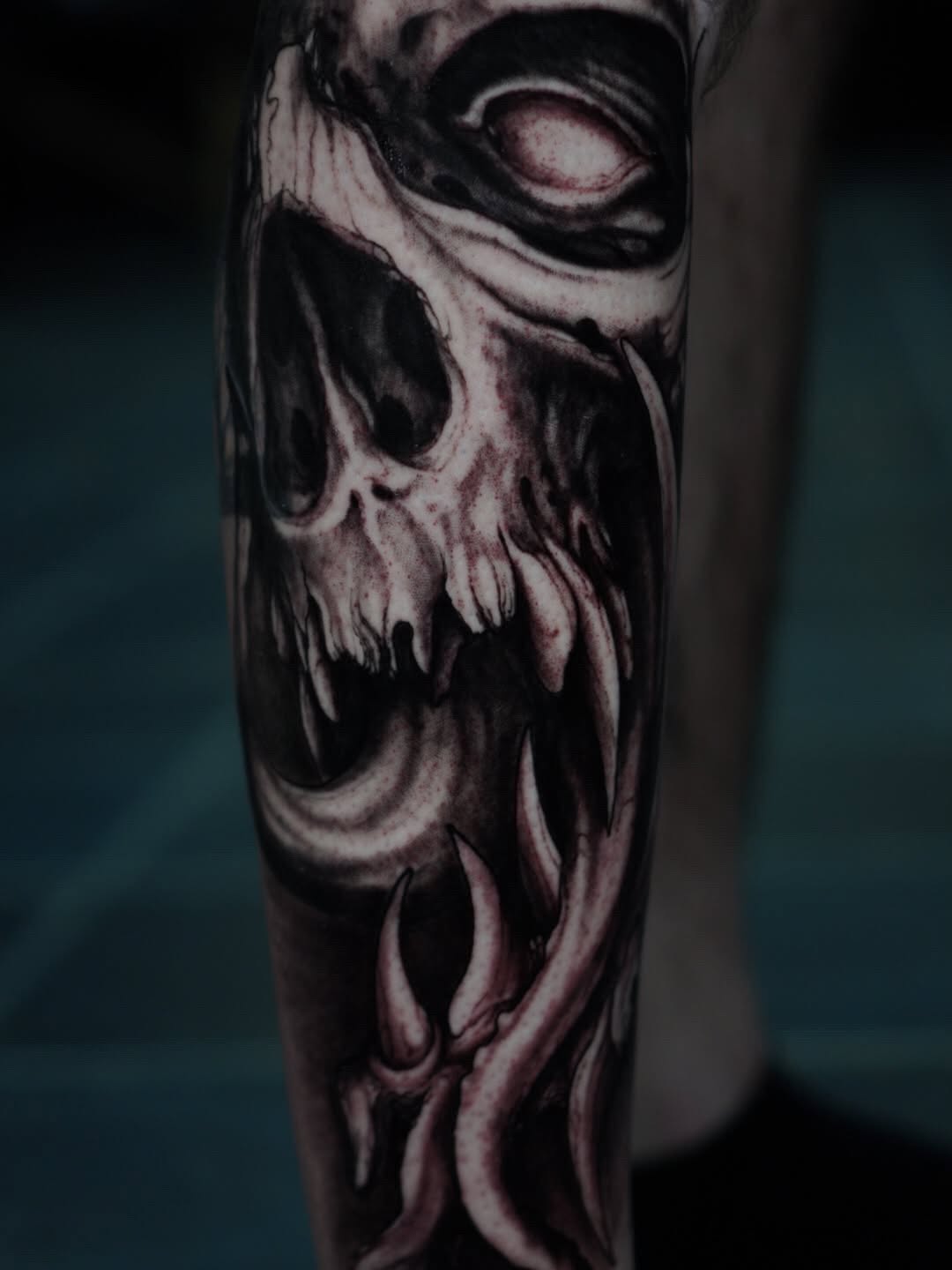 Tattoo by @joe_antonio_tattoos — dark_realism, black_and_grey