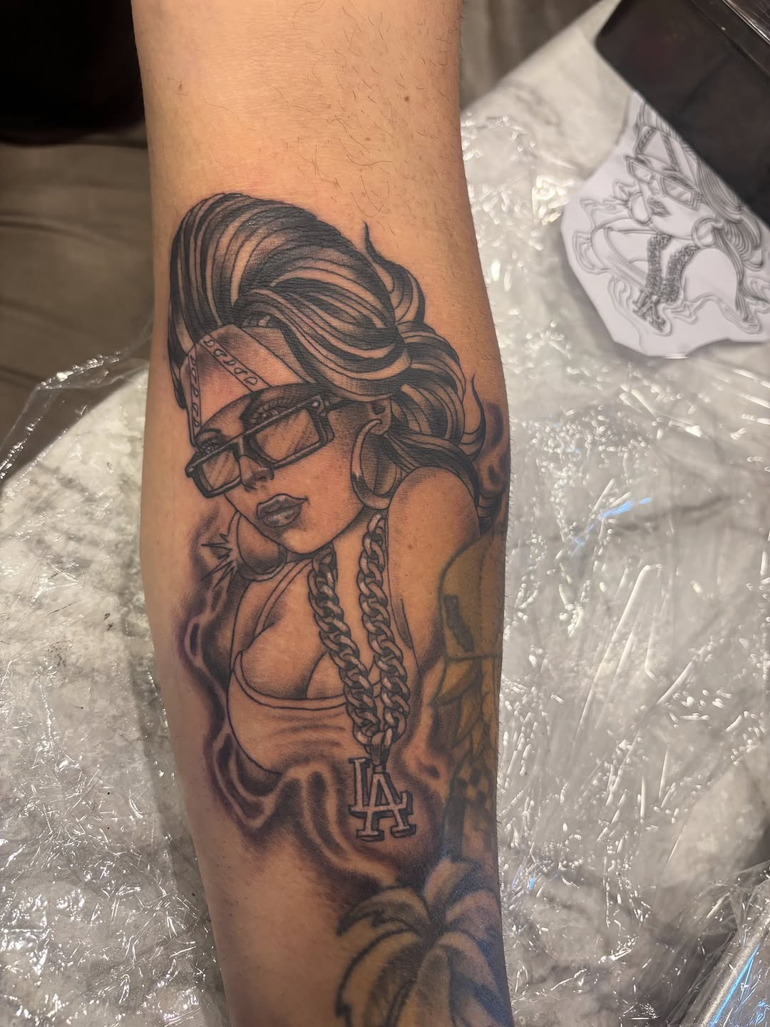 Tattoo by @gonzyiink_208 — chicano, black_and_grey
