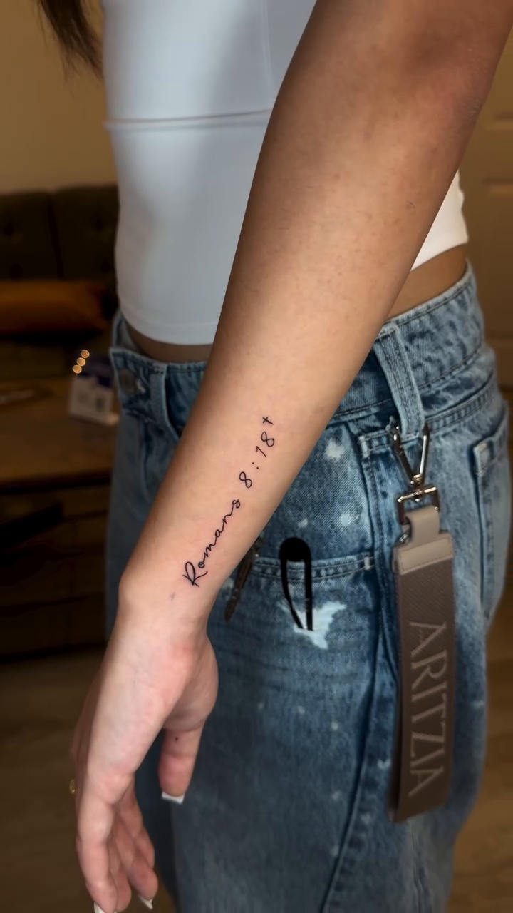 Tattoo by @silverlotus.studio — lettering_script, fine_line