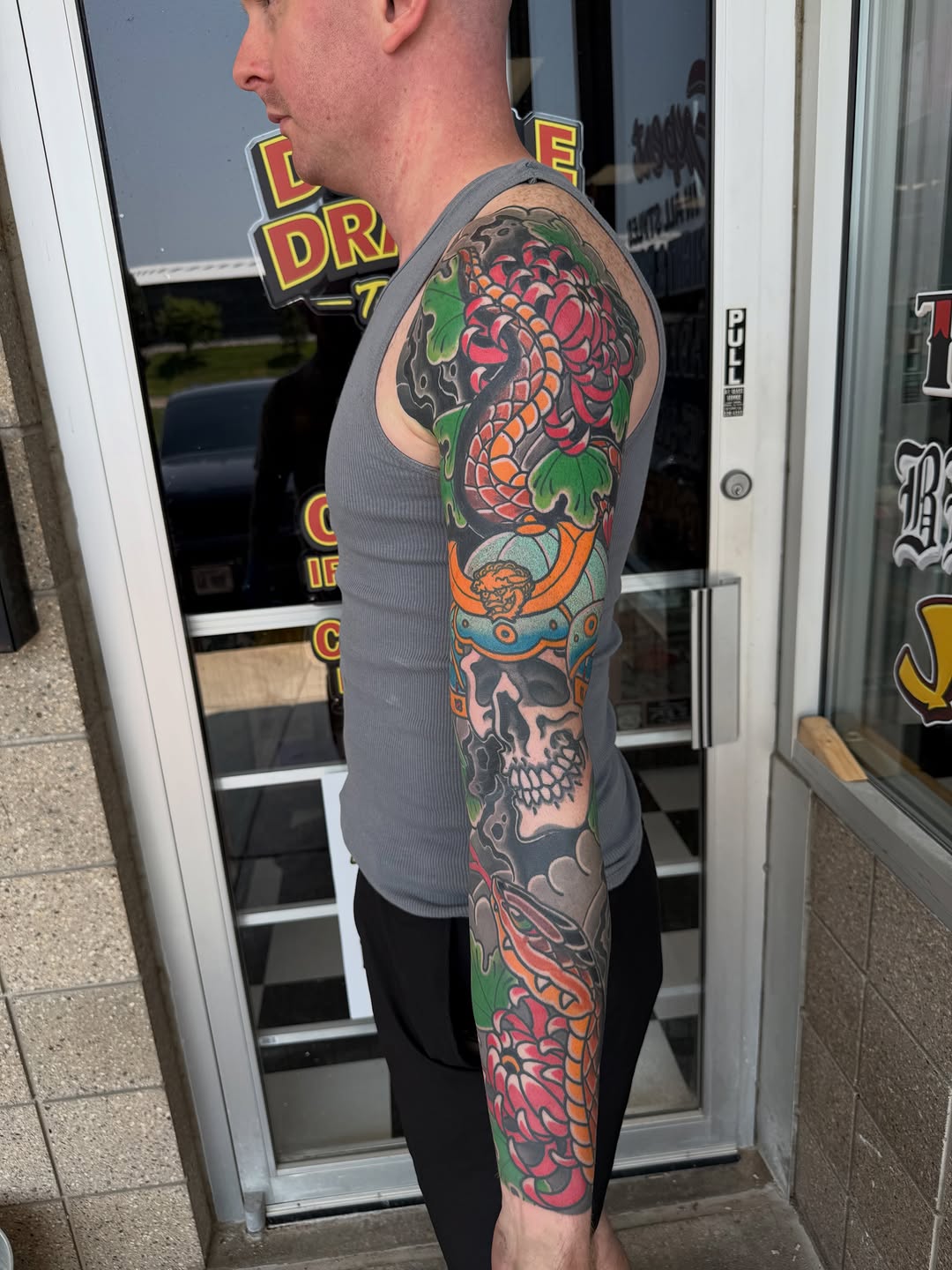 Tattoo by @chrismfmartini — japanese_irezumi, black_and_grey