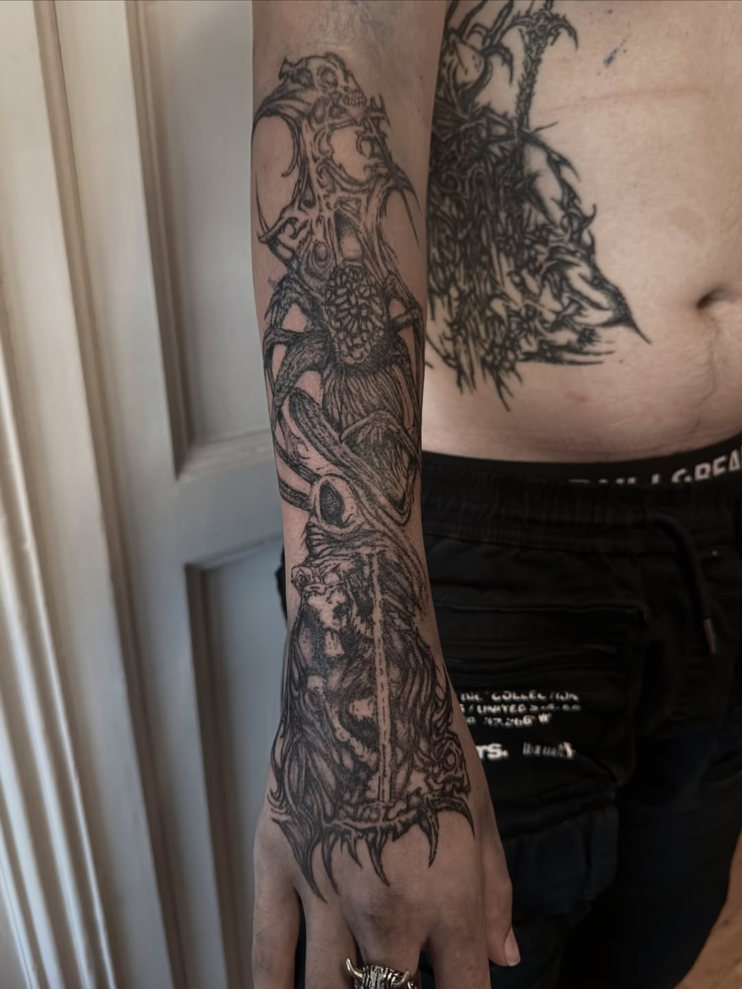 Tattoo by @sangresuciia — blackwork, dark_realism