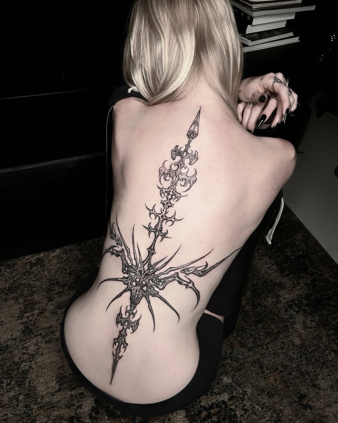 Tattoo by @la13va_tear — blackwork, ornamental