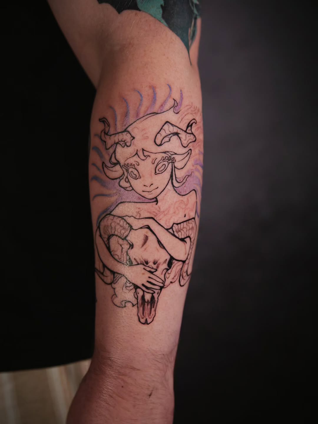 Tattoo by @hyena_lapis — illustrative, black_and_grey