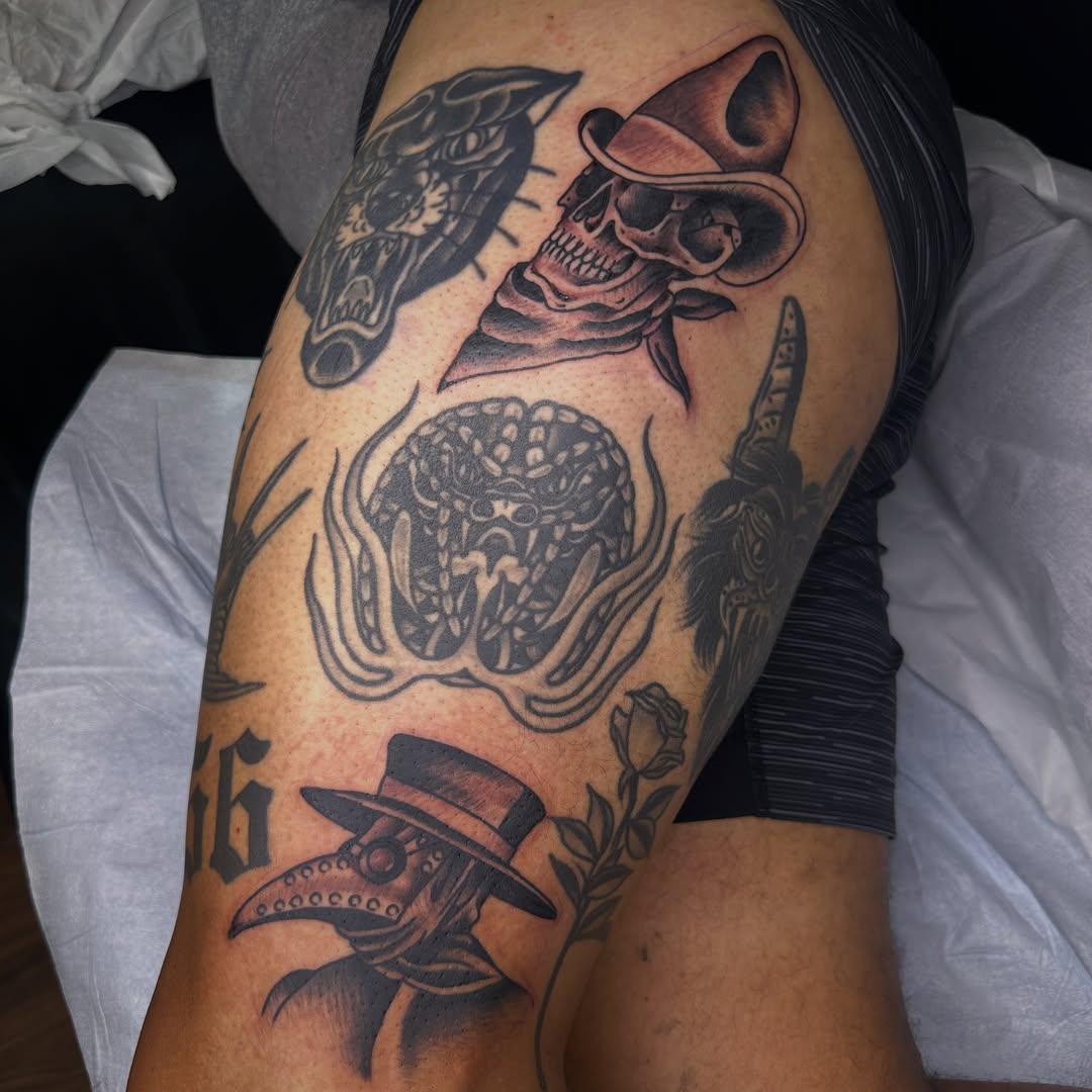 Tattoo by @codydewaldtattooer โ american_traditional, black_and_grey