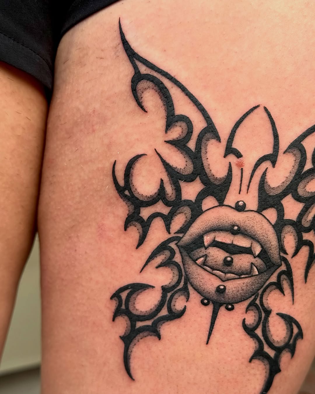 Tattoo by @bodyartbyali β blackwork, tribal