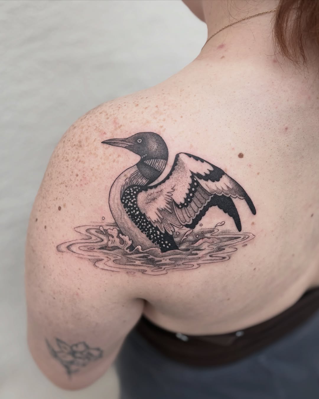 Tattoo by @siltyloamtattoo — black_and_grey, dotwork