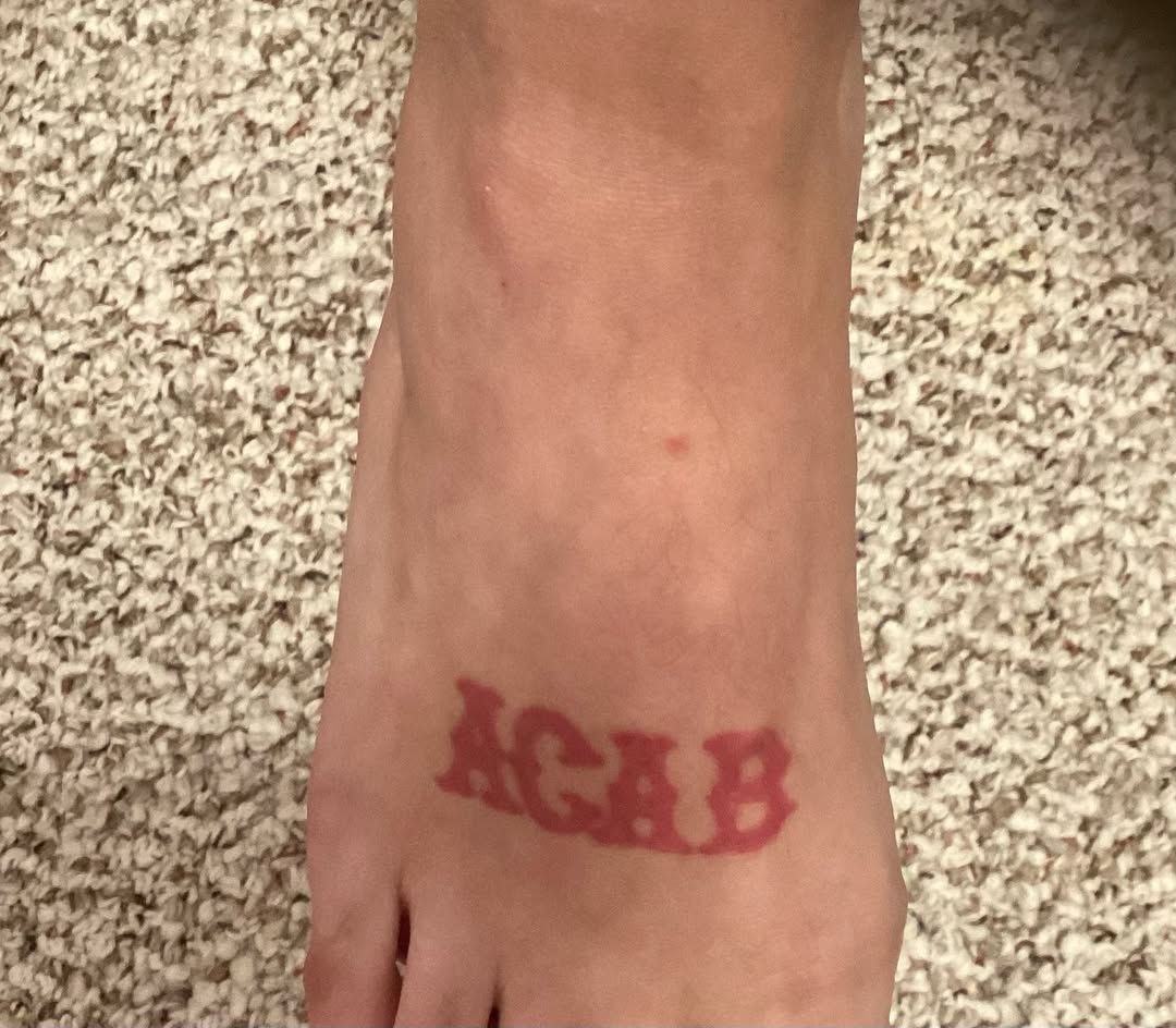 Tattoo by @crabbystabztattoos — lettering_script