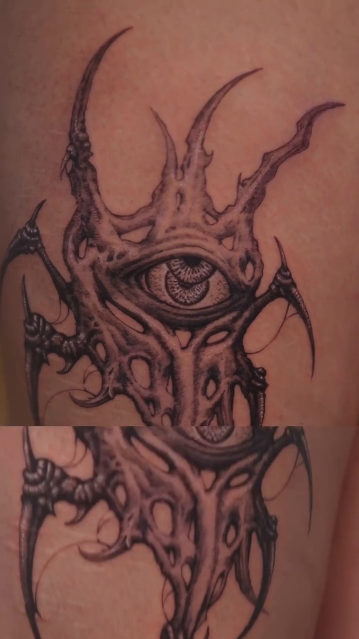 Tattoo by @soopool_tattoo — dark_realism, black_and_grey