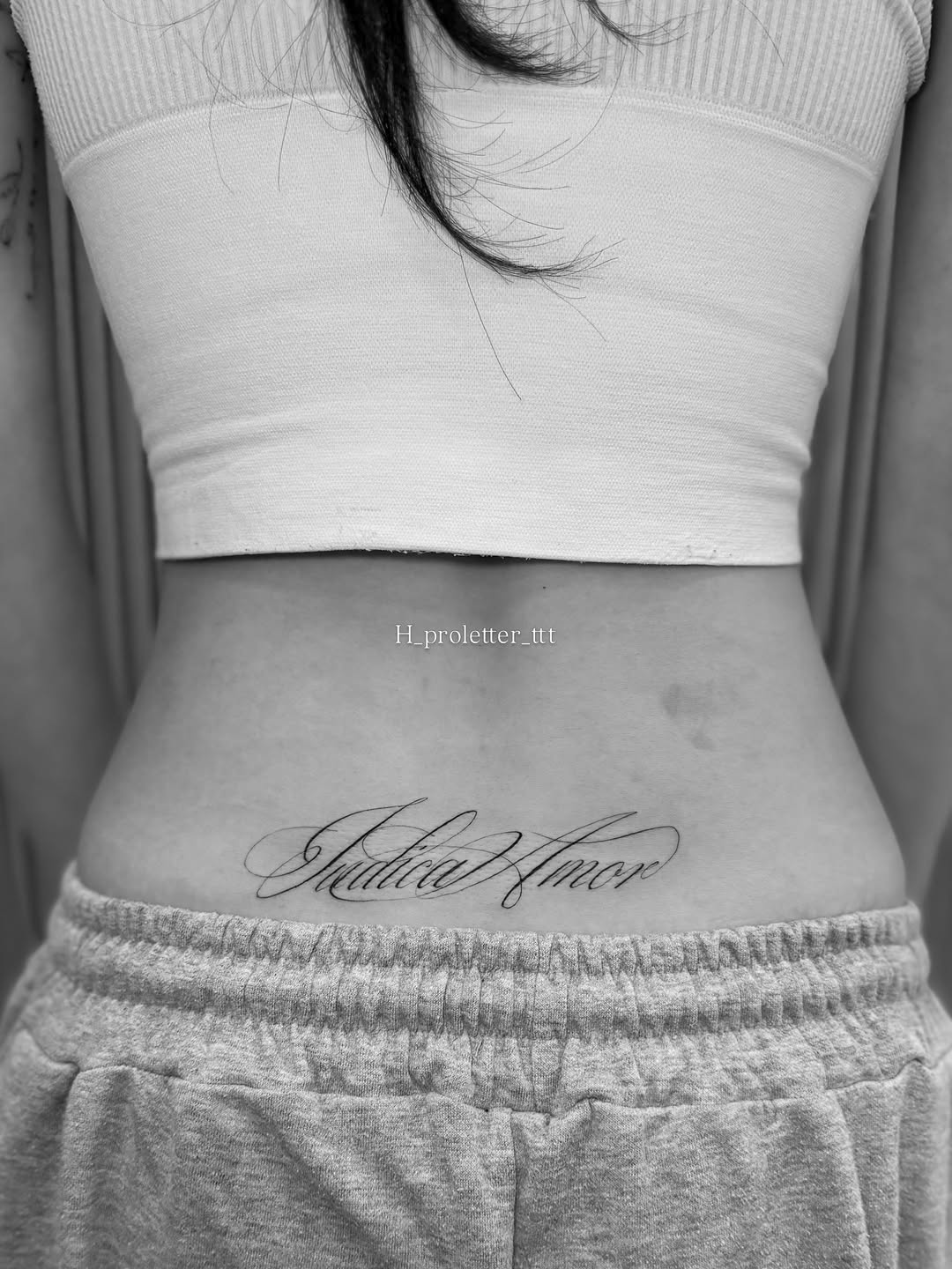 Tattoo by @h_proletter_ttt — lettering_script, fine_line