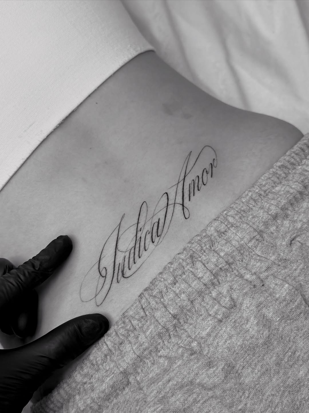 Tattoo by @h_proletter_ttt — lettering_script, fine_line