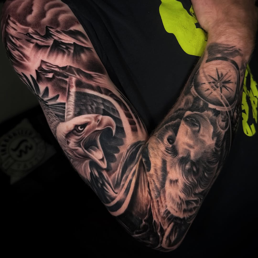 Tattoo by @inkbymaaku — realism, black_and_grey
