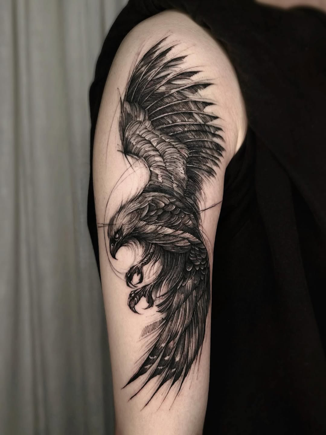 Tattoo by @tamilia_howall — black_and_grey, illustrative