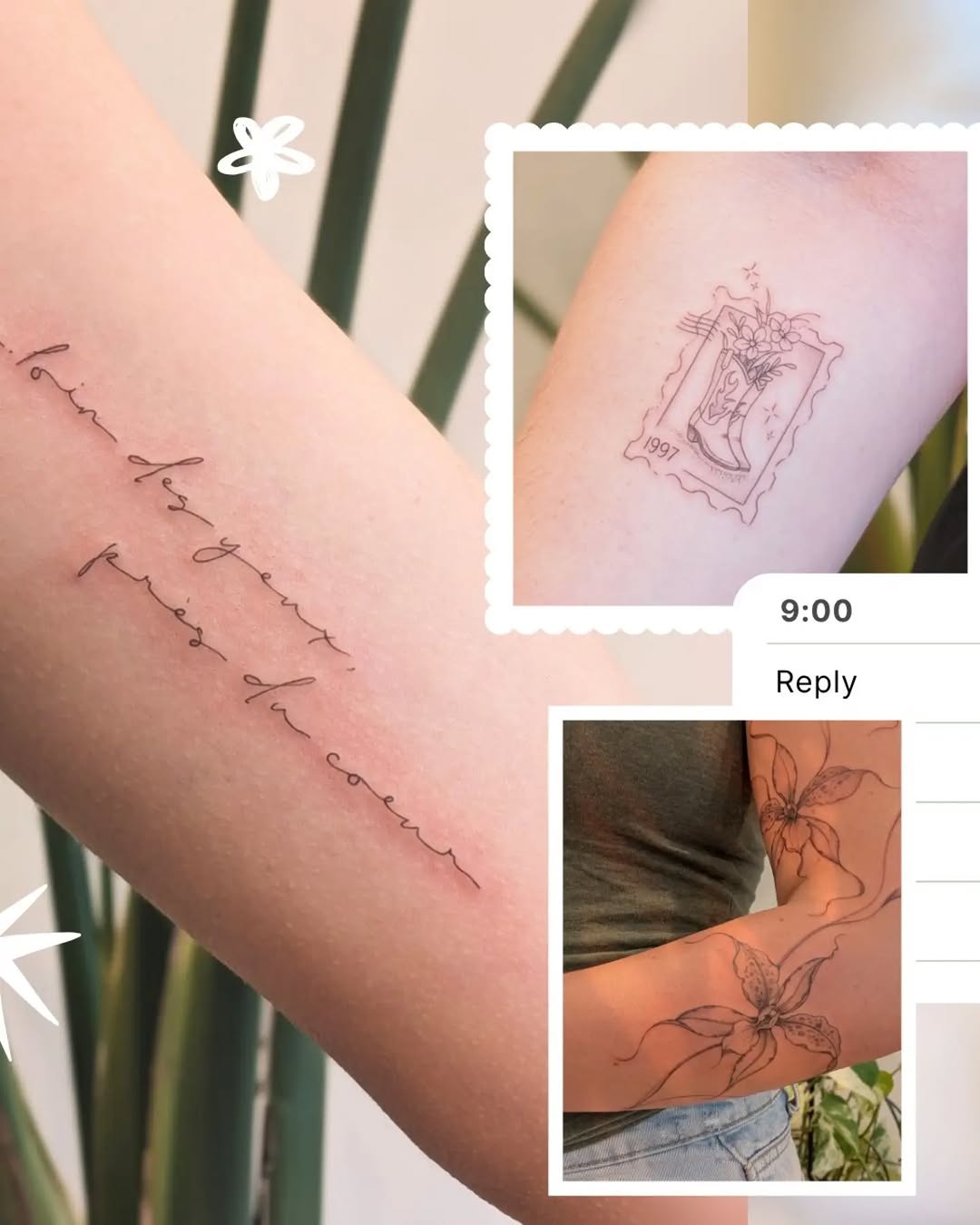 Tattoo by @le.petitmonstre — lettering_script, fine_line