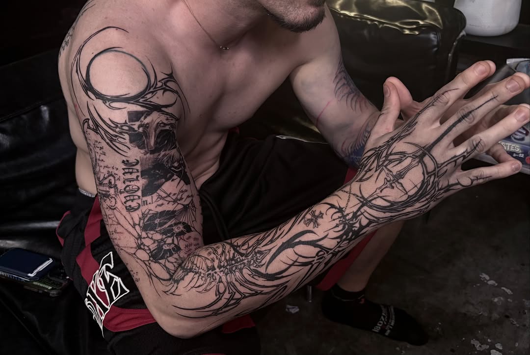 Tattoo by @deathtxpia โ blackwork, ornamental