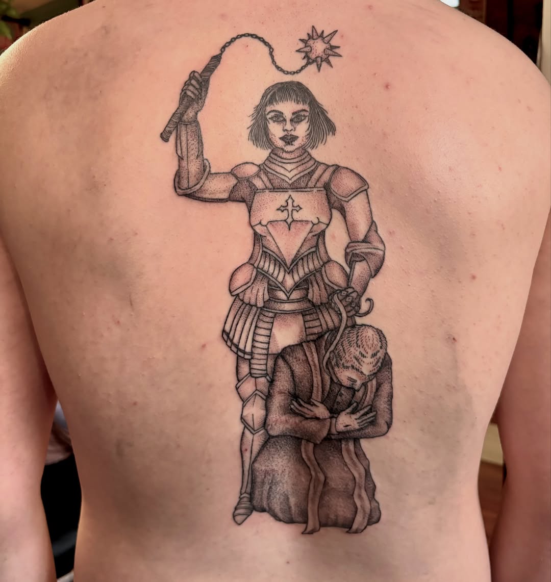 Tattoo by @softcorehorror — black_and_grey, illustrative