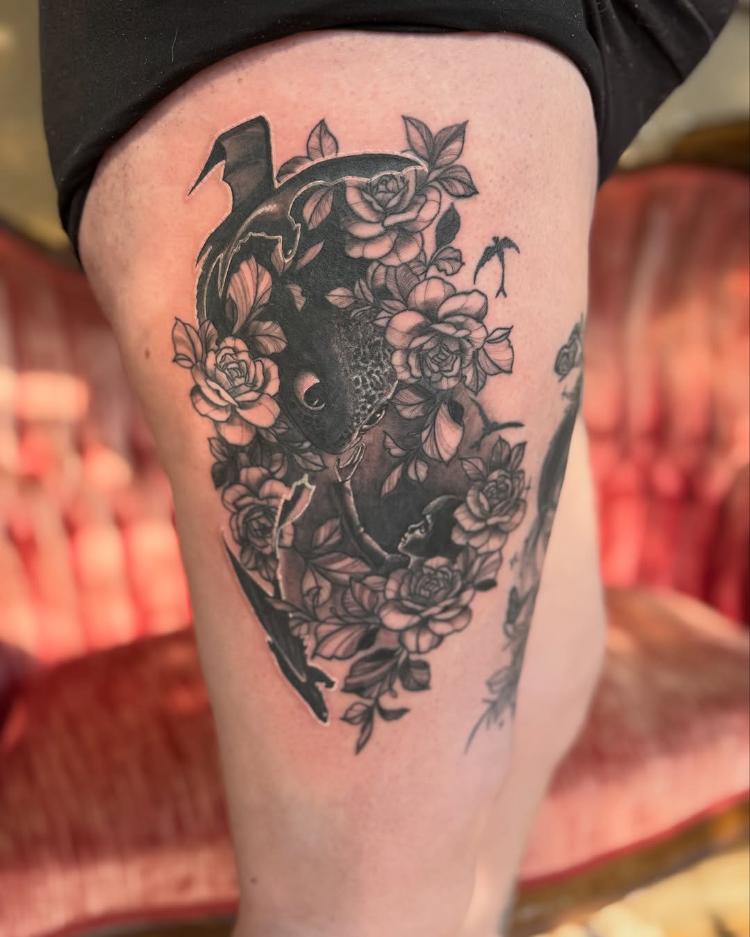 Tattoo by @ravenwrathmore โ realism, black_and_grey