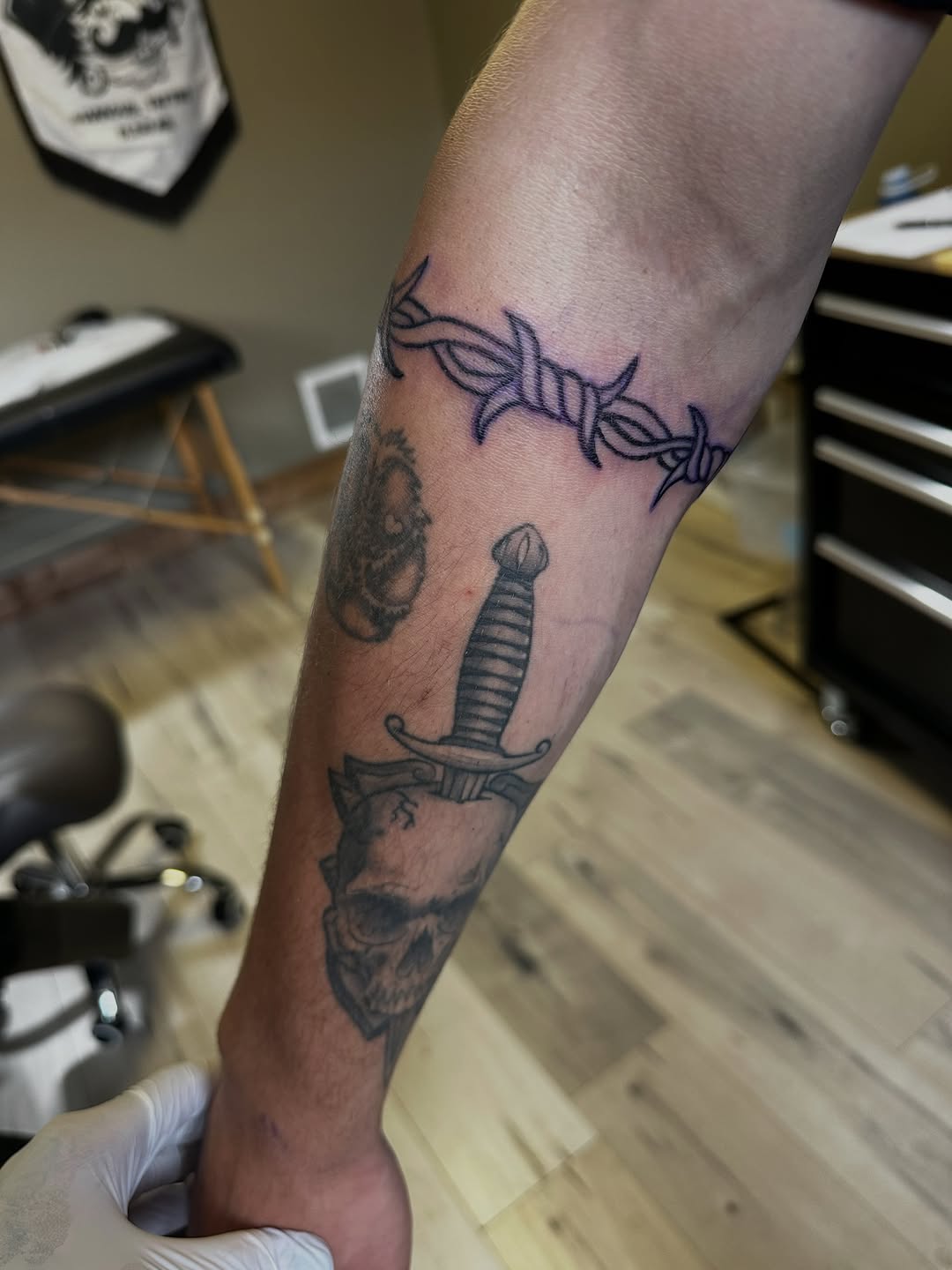 Tattoo by @mancub_tattoo — black_and_grey, lettering_script