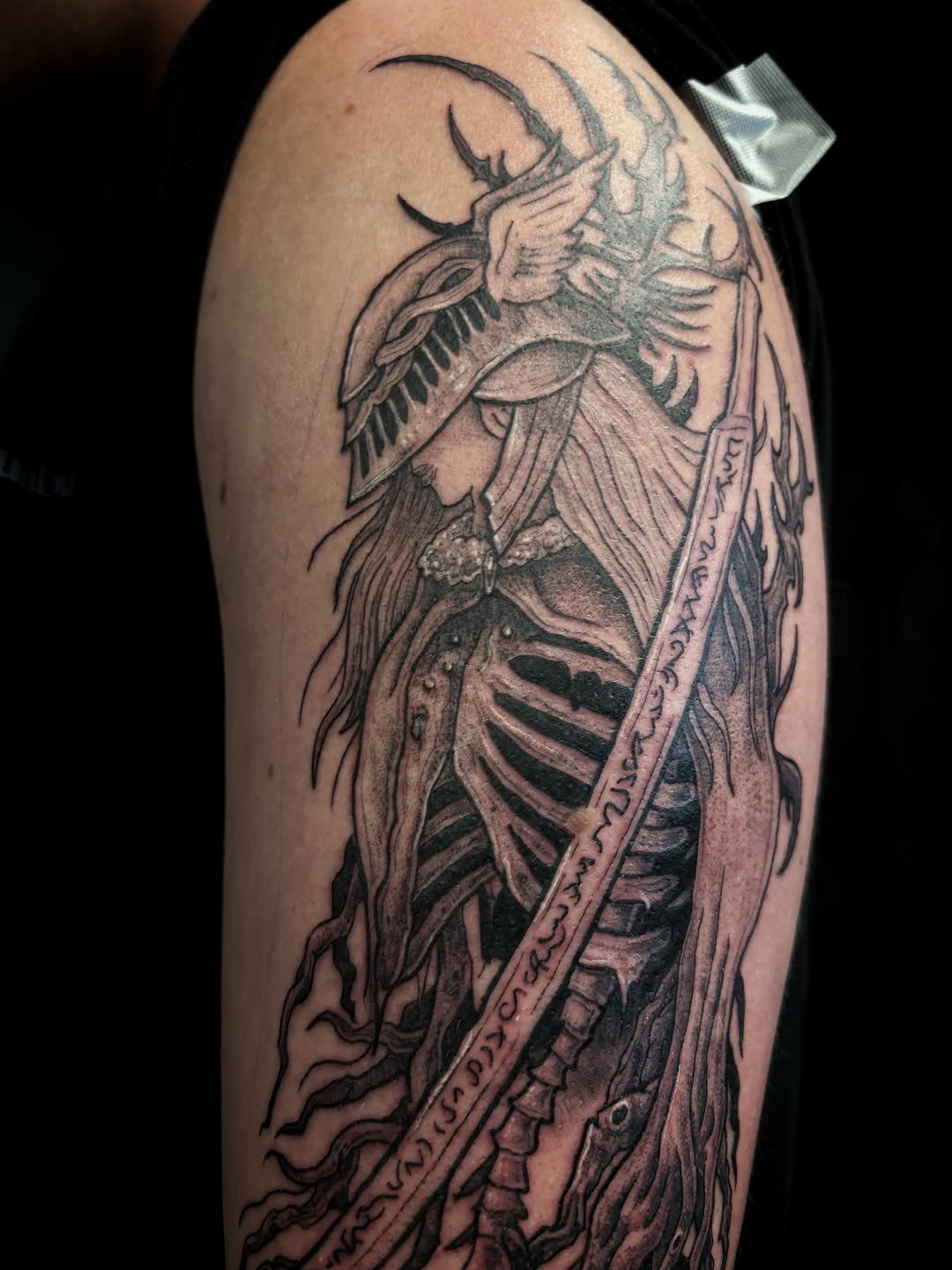 Tattoo by @scorchedbones_ โ black_and_grey, realism