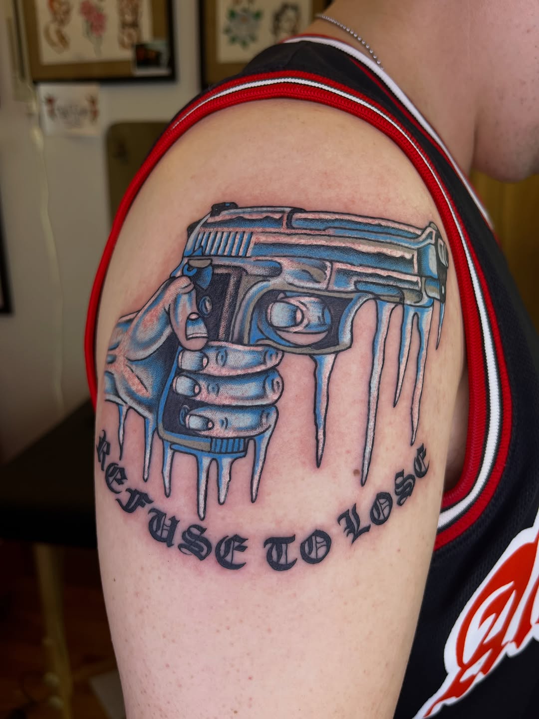 Tattoo by @arno.larose — black_and_grey, lettering_script