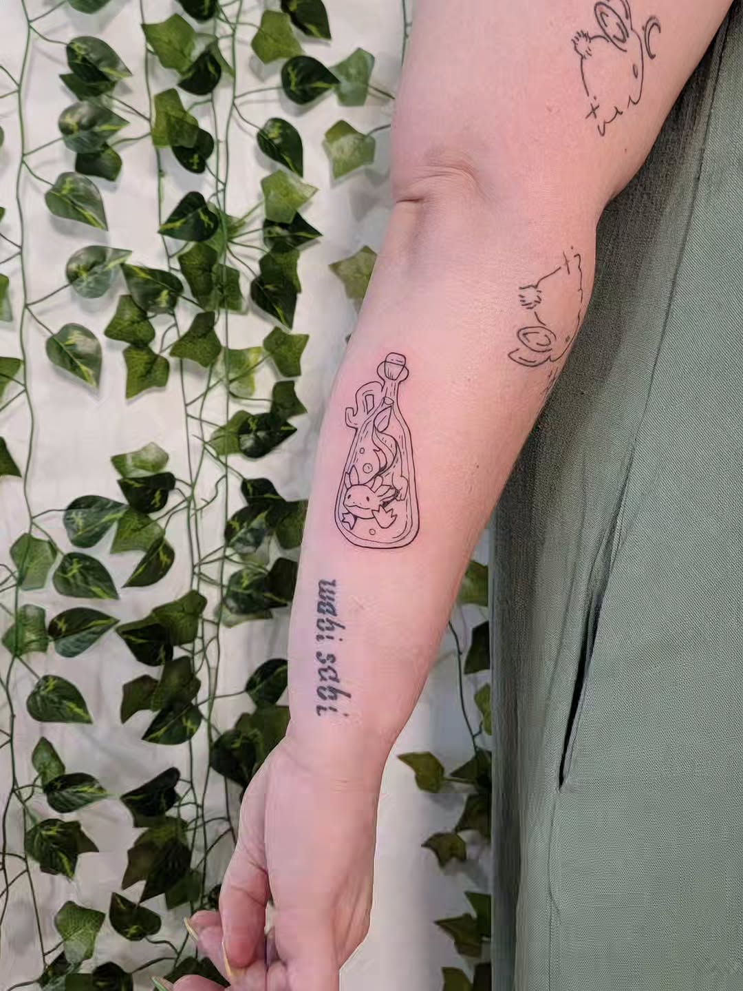 Tattoo by @satyrtattoos โ fine_line, lettering_script