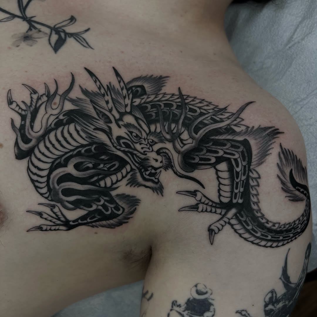 Tattoo by @evan.adtt — japanese_irezumi, black_and_grey