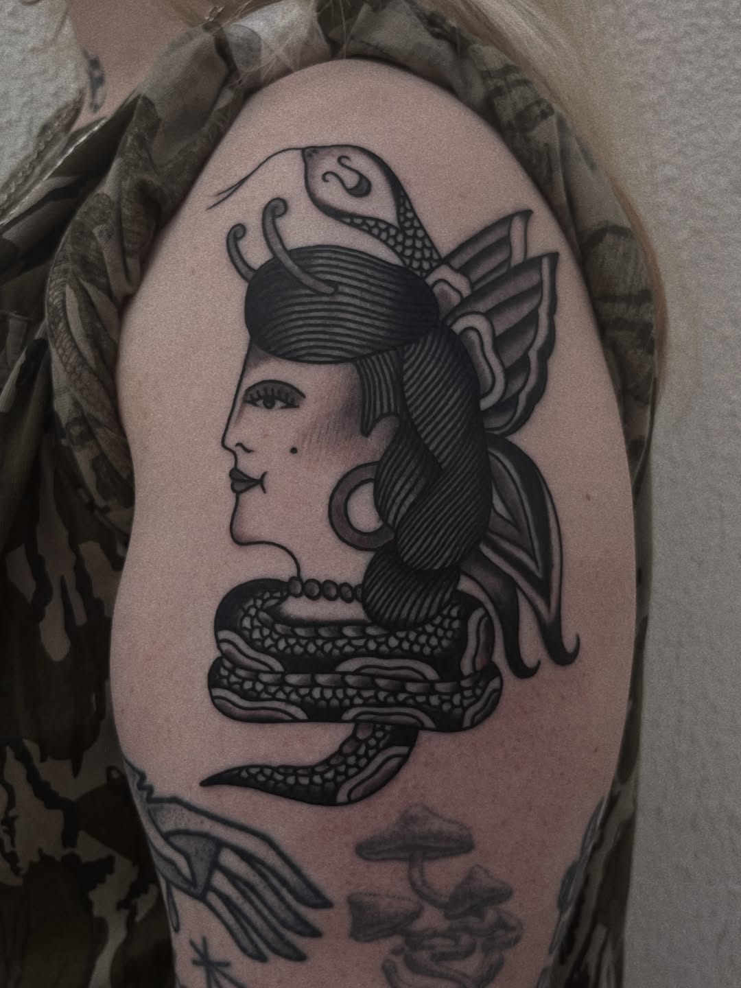 Tattoo by @ezzybones — american_traditional, black_and_grey
