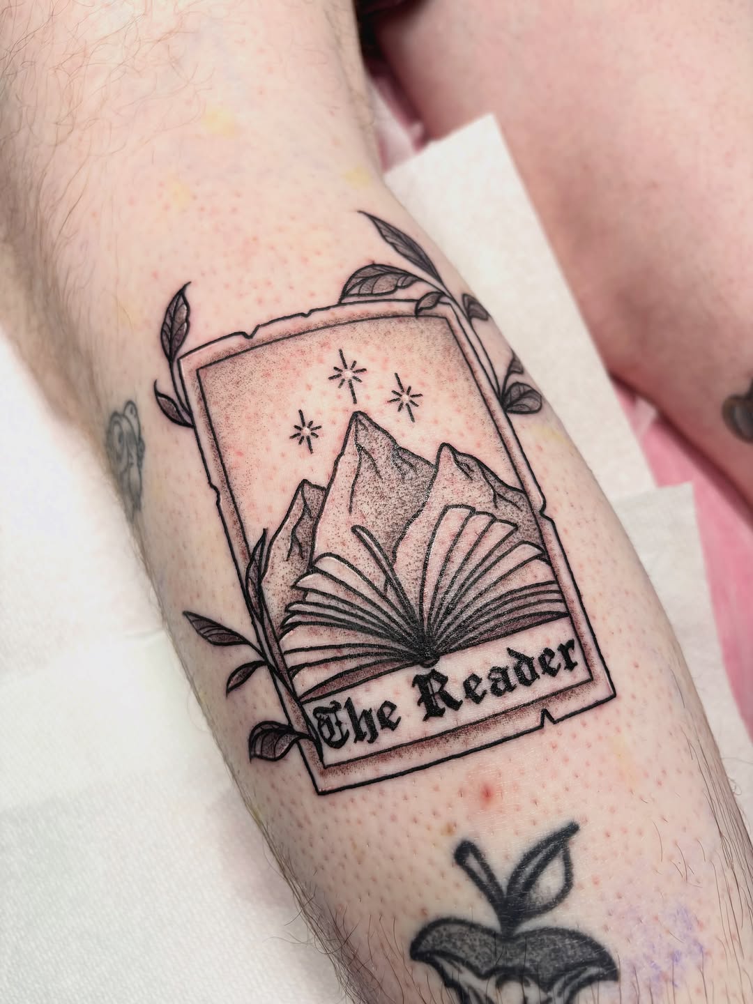 Tattoo by @julieobrientattoo — lettering_script, black_and_grey