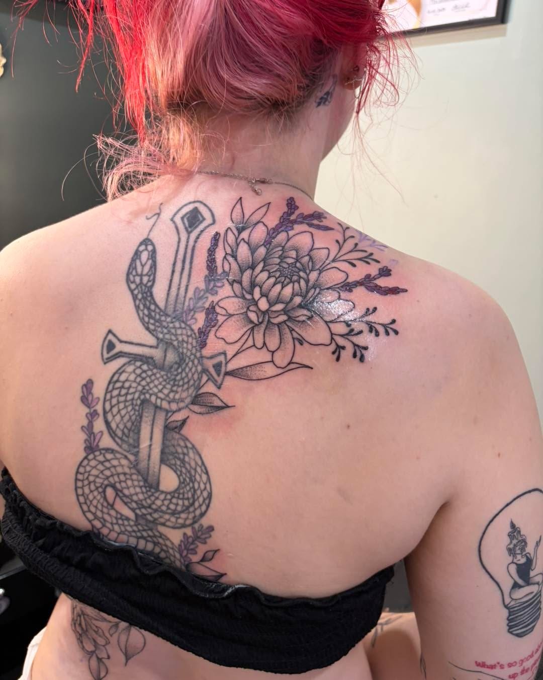 Tattoo by @gchlo123 — black_and_grey, fine_line