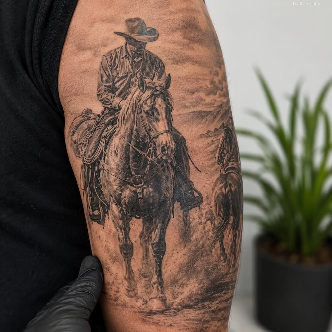Tattoo by @ink_______aura โ realism, black_and_grey