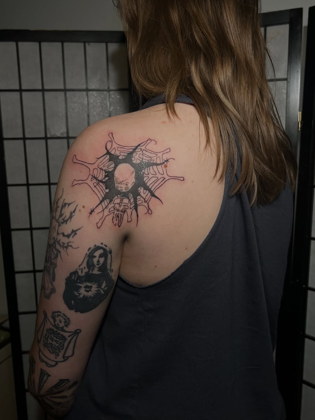 Tattoo by @666umbra.ttt — blackwork, illustrative