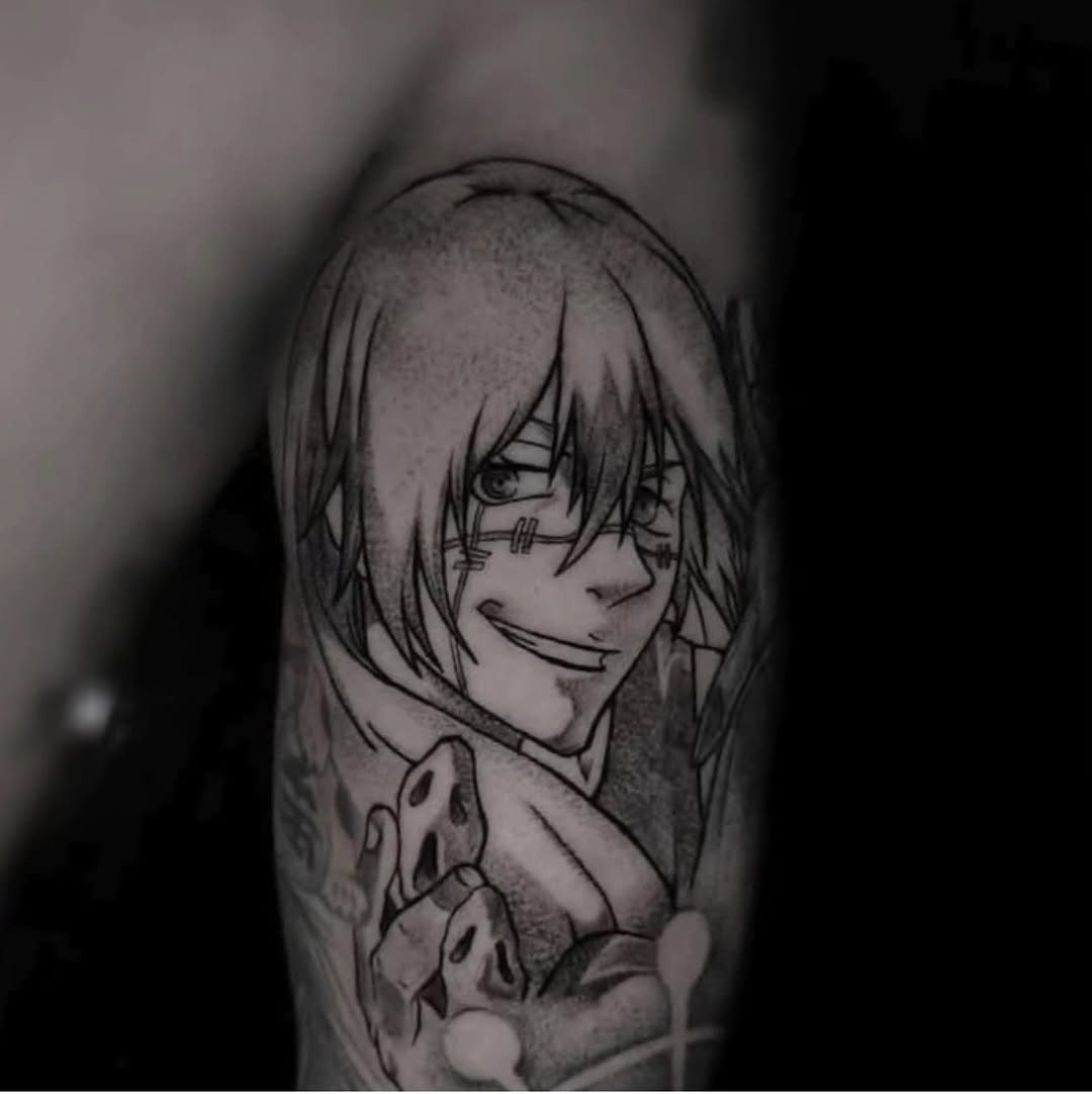 Tattoo by @ricson.mojica — anime, black_and_grey