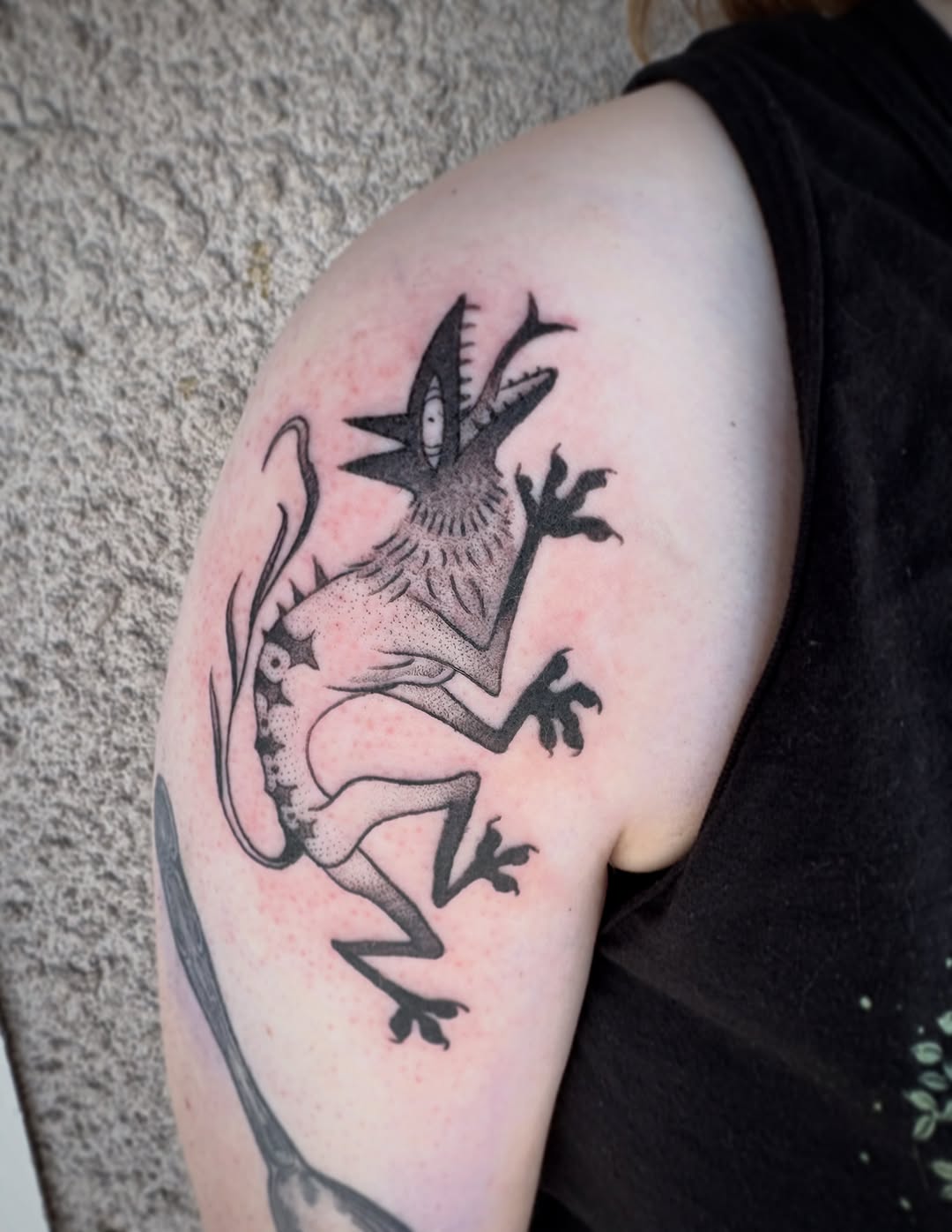 Tattoo by @birchbeast — dotwork, illustrative