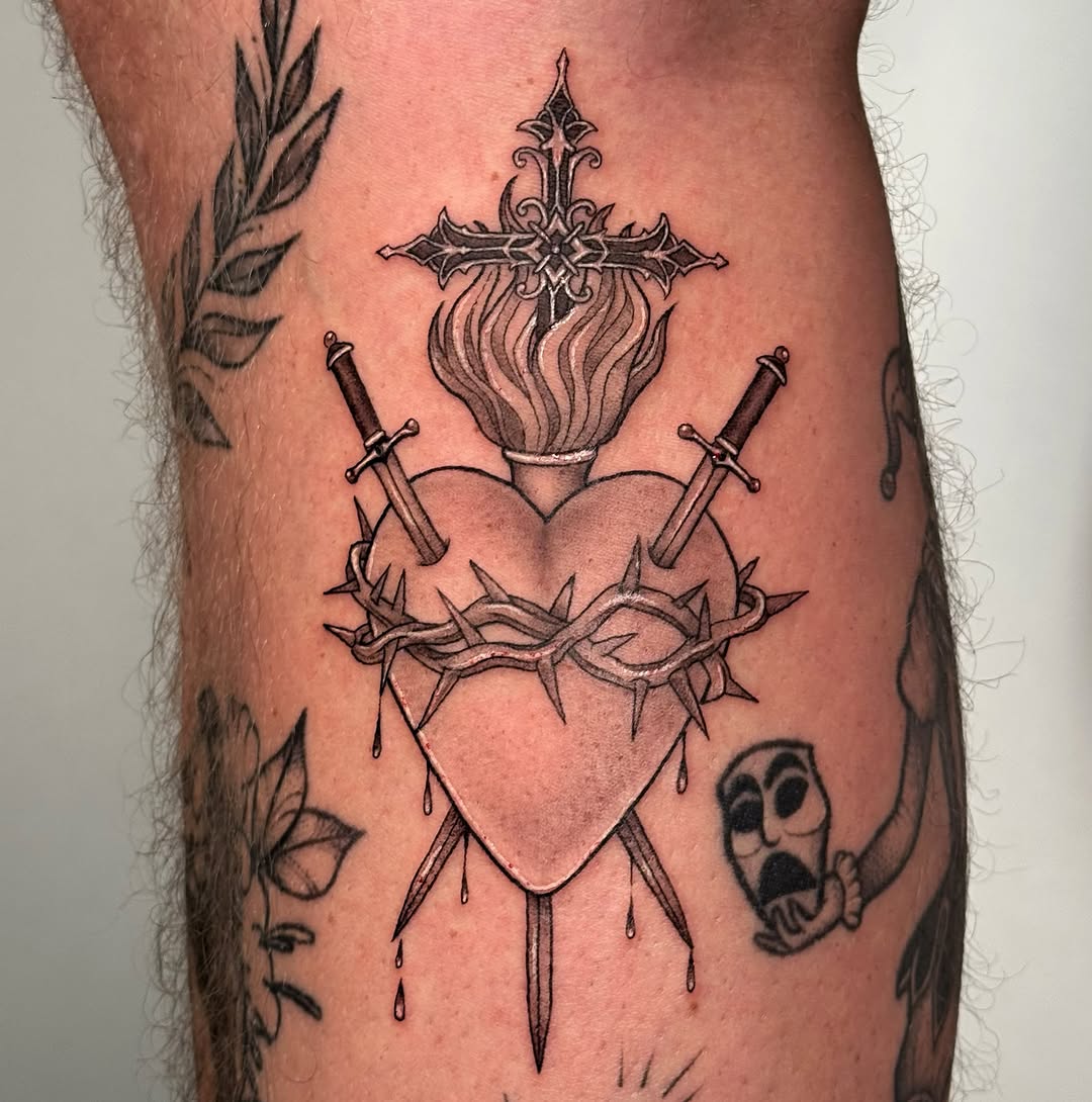 Tattoo by @inkbyleah_ โ black_and_grey, chicano