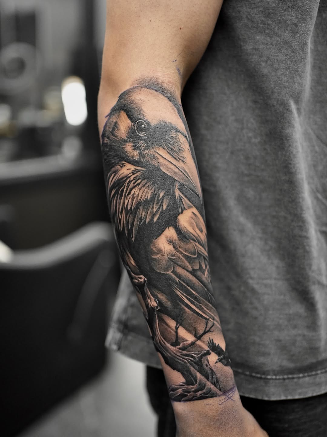 Tattoo by @dcvern_ink โ realism, black_and_grey