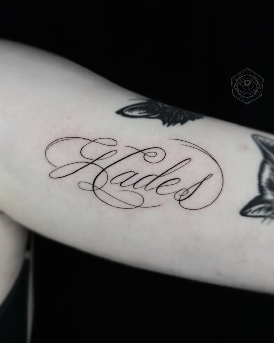 Tattoo by @taylor_._moon — lettering_script, fine_line