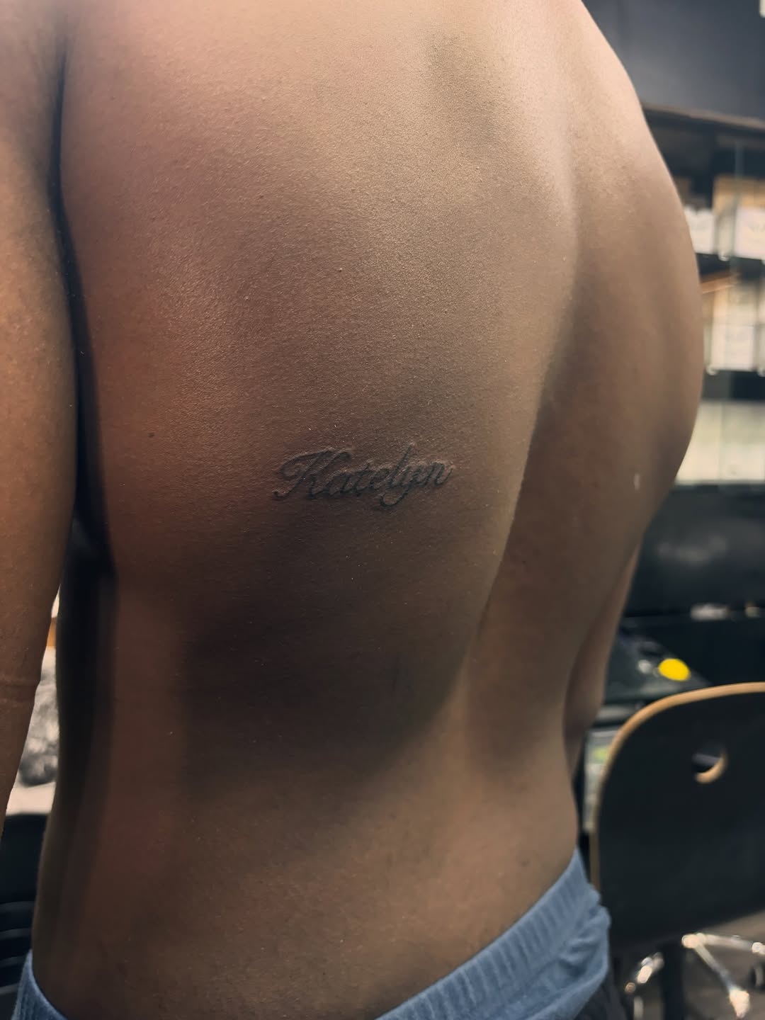 Tattoo by @allthings_comix โ lettering_script, fine_line