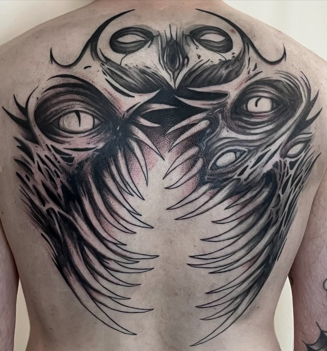 Tattoo by @ergot.tattoo — dark_realism, black_and_grey