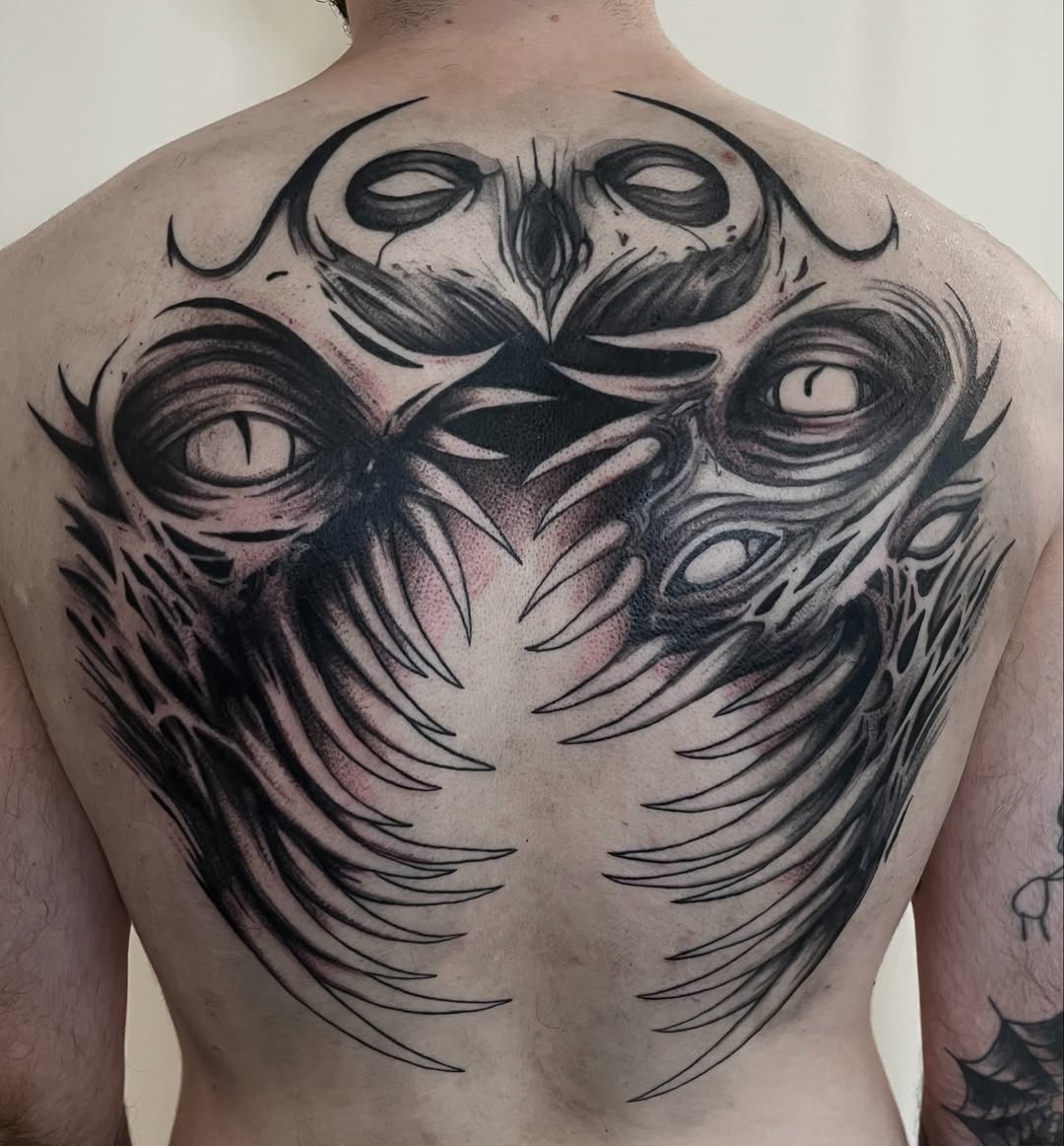 Tattoo by @ergot.tattoo — black_and_grey, dark_realism