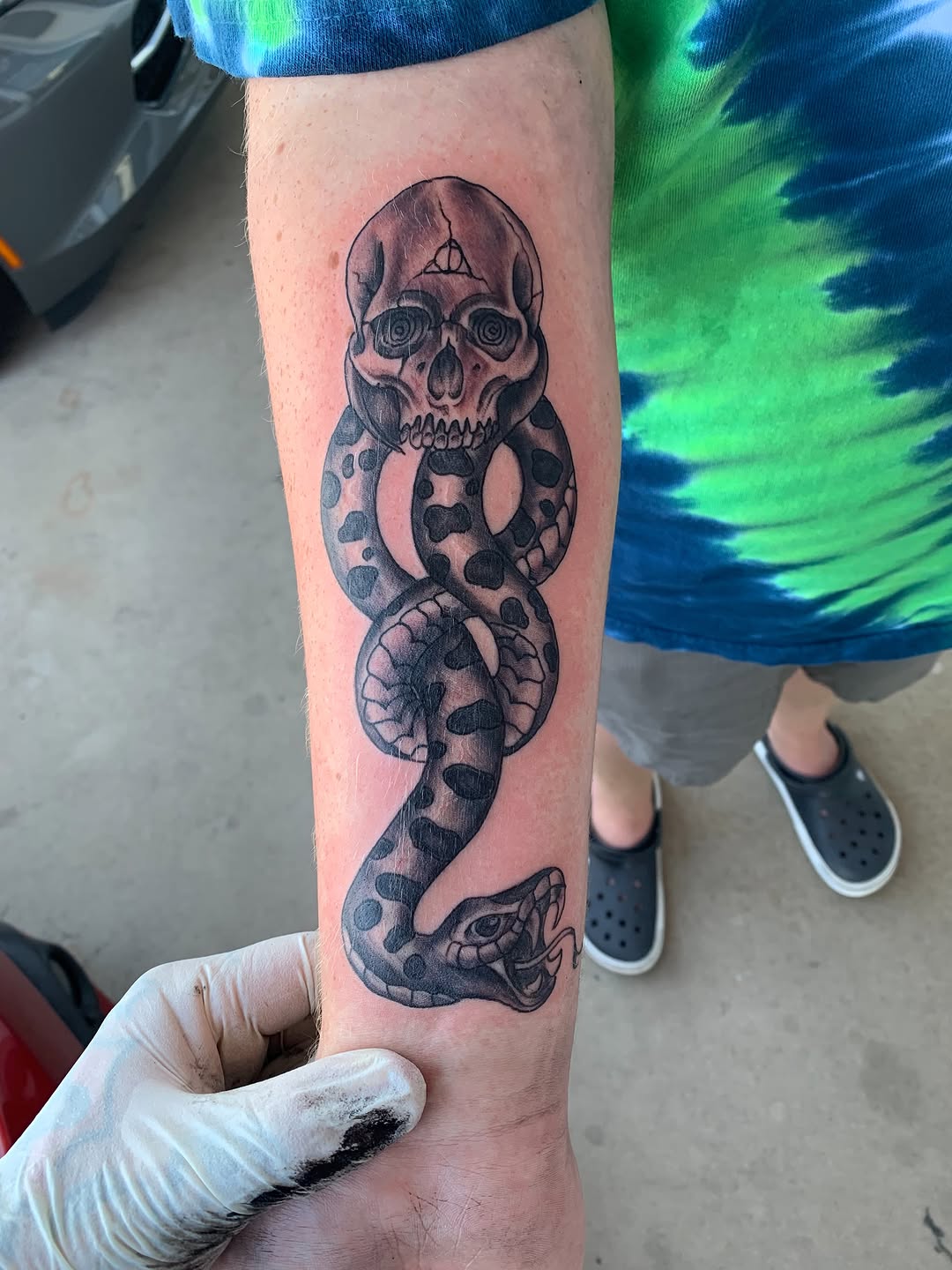 Tattoo by @copperheadtattooer — realism, black_and_grey