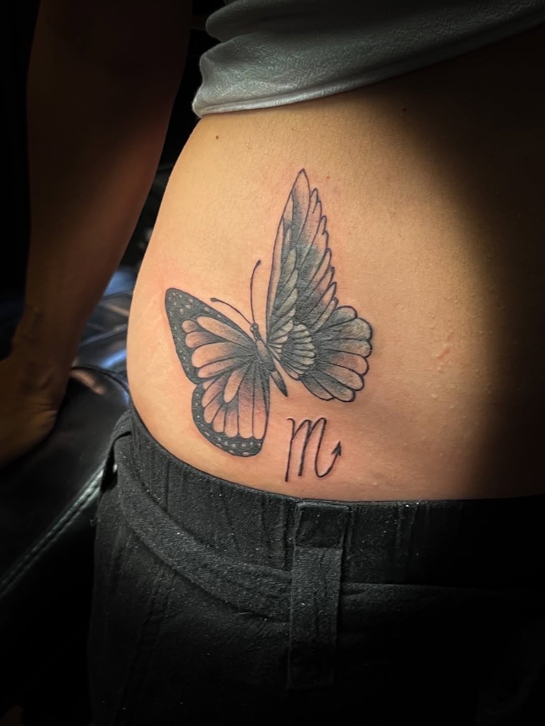Tattoo by @blackscorpion13 — black_and_grey, fine_line