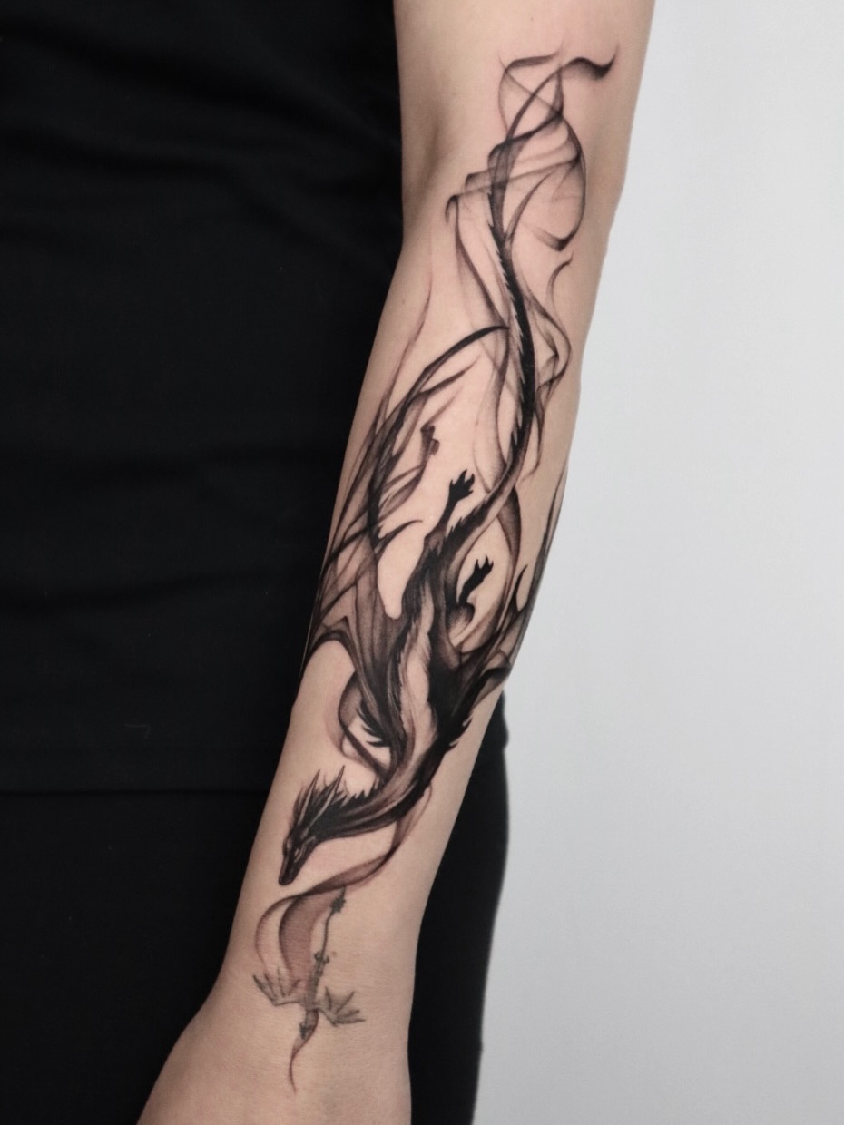 Tattoo by @rit13_ink — black_and_grey, illustrative