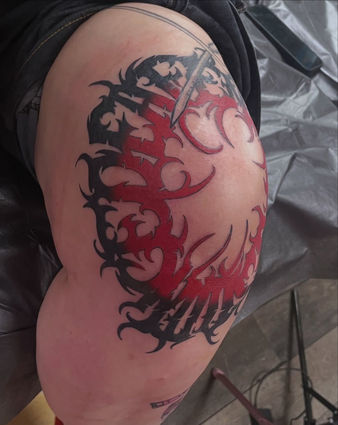 Tattoo by @tattoomebella — tribal, blackwork