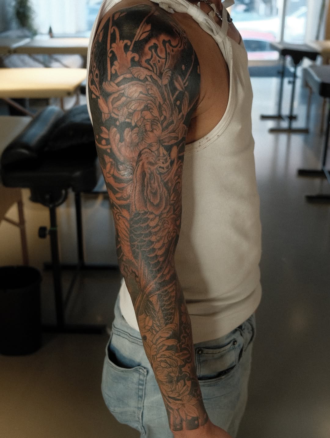 Tattoo by @gat_ink — japanese_irezumi, black_and_grey