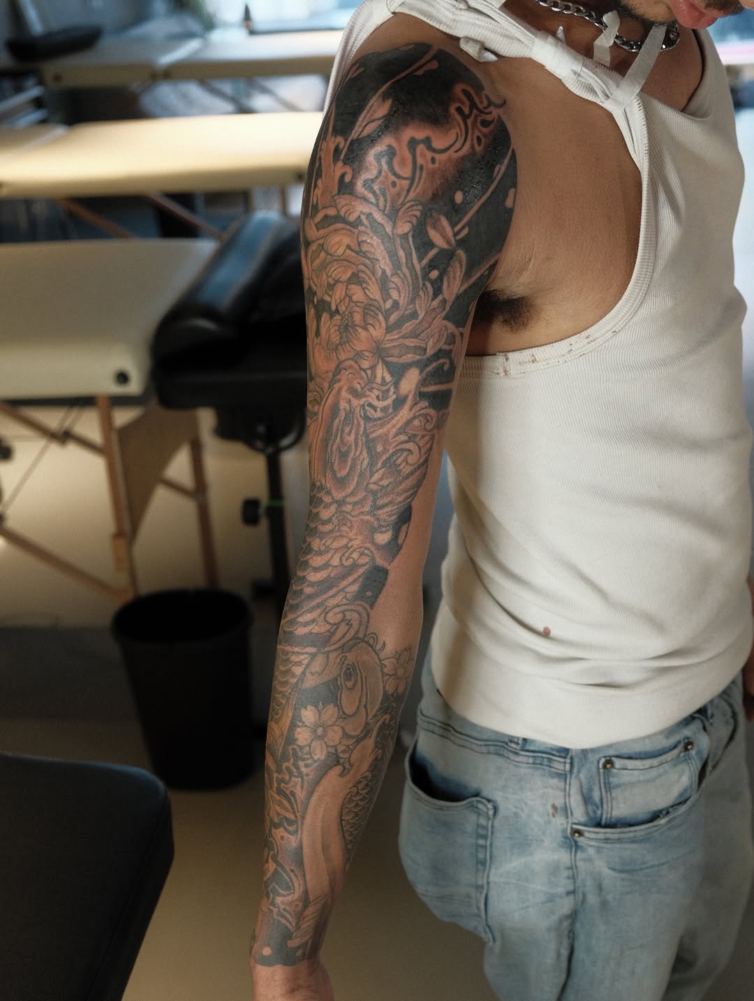 Tattoo by @gat_ink — japanese_irezumi, black_and_grey