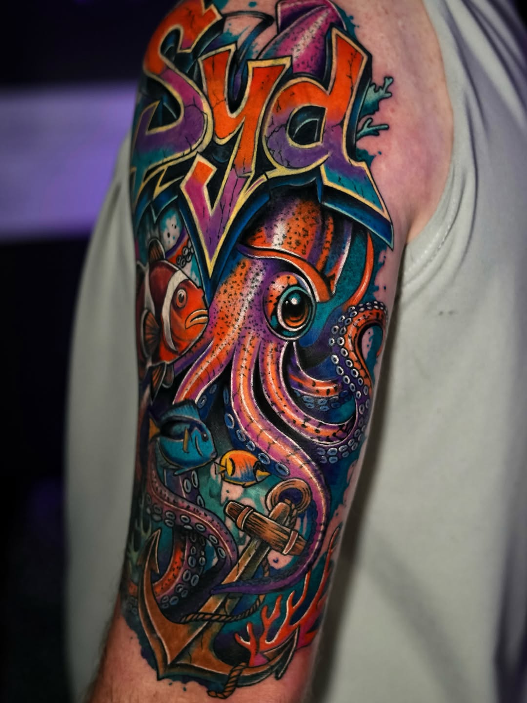 Tattoo by @alecx.inked โ new_school, trash_polka