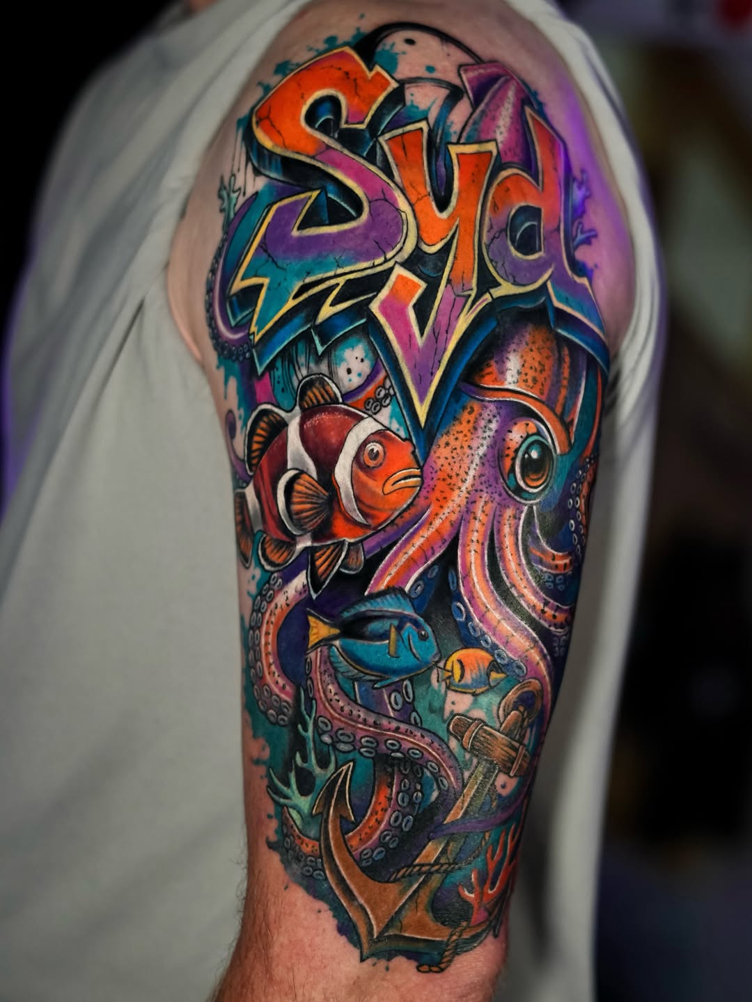 Tattoo by @alecx.inked โ new_school, trash_polka