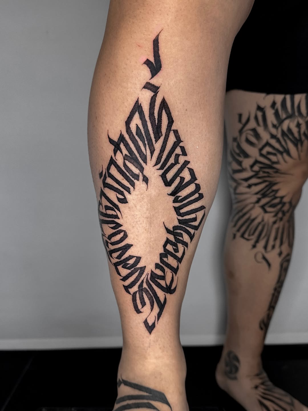 Tattoo by @338tattoo — lettering_script, blackwork
