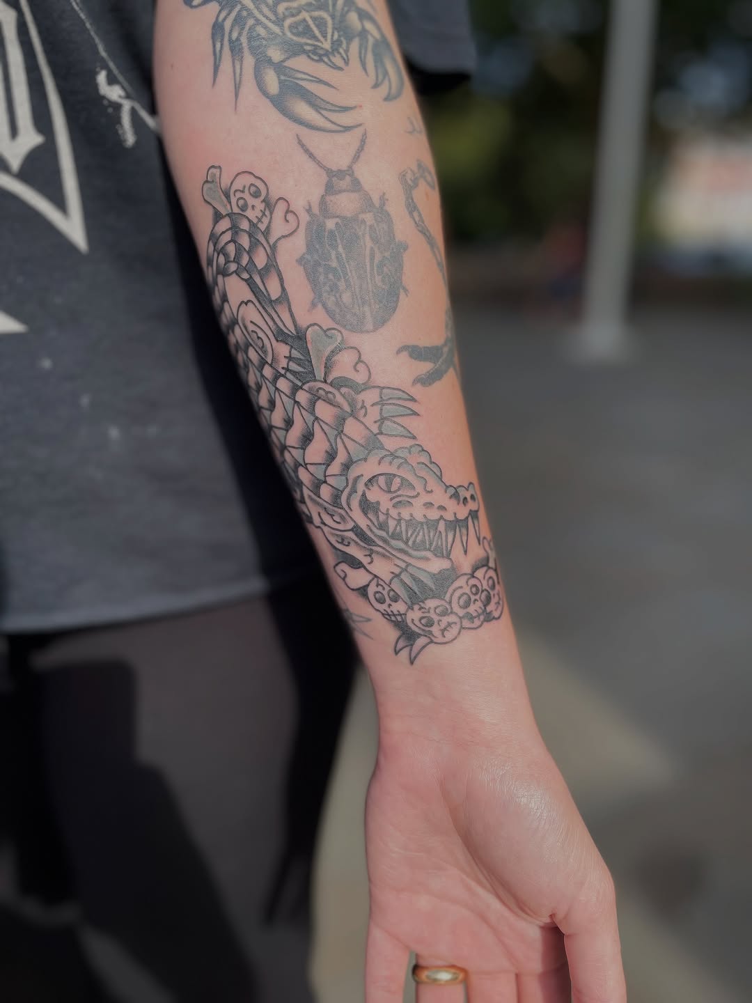 Tattoo by @trad_townsend โ american_traditional, black_and_grey