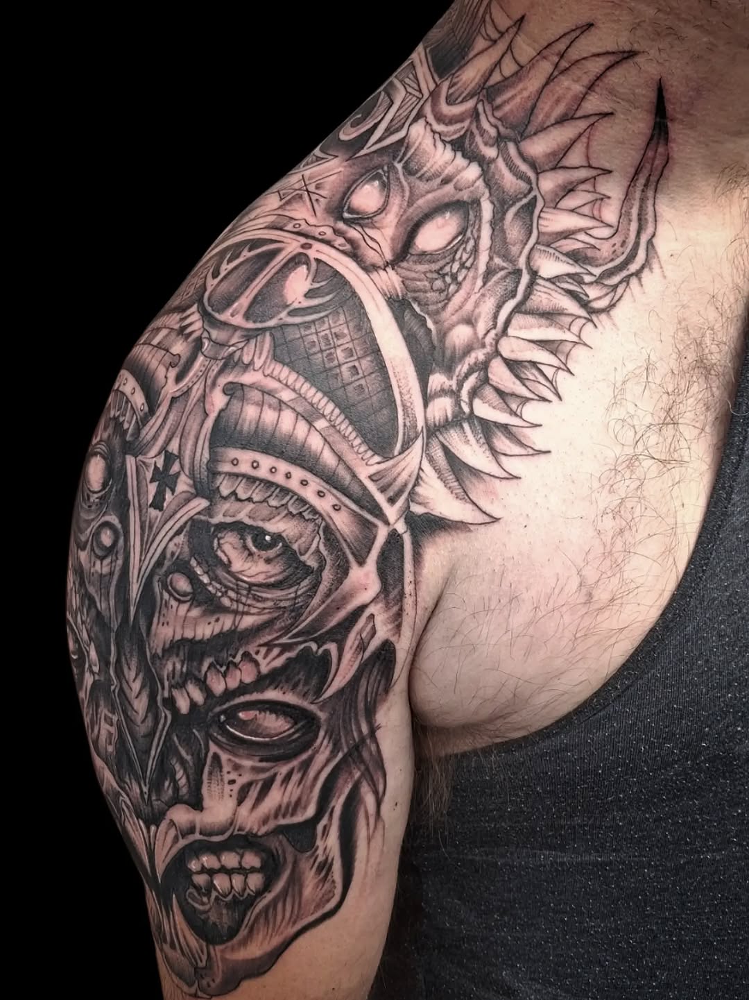 Tattoo by @powetattoos — realism, dark_realism