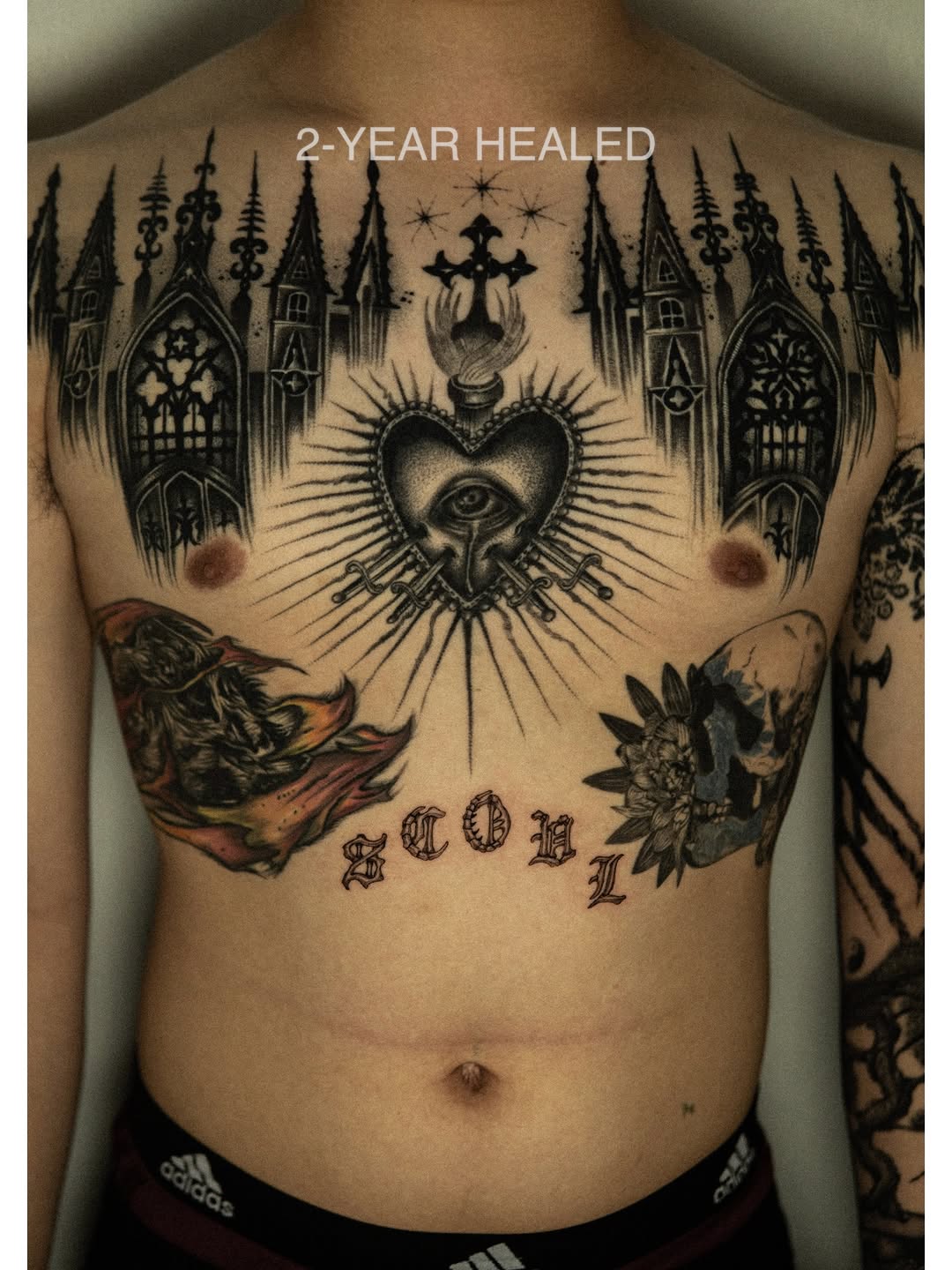Tattoo by @minblackwork โ blackwork, black_and_grey